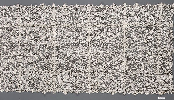 Part of a flounce (one of two), Needle lace, possibly French