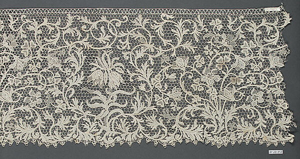 Flounce, Needle lace, possibly French 