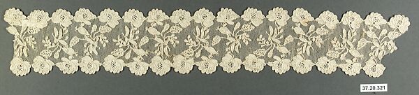 Band (one of four), Needle lace, possibly French 