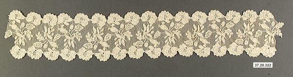 Band (one of four), Needle lace, possibly French 