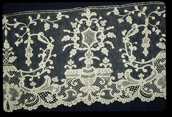 Border fragment, Needle lace, European