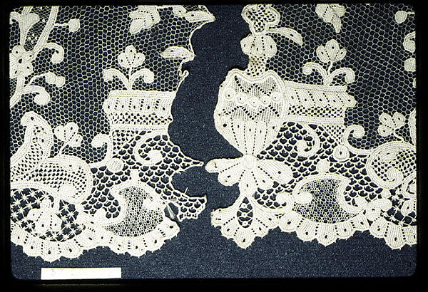 Border fragment, Needle lace, European