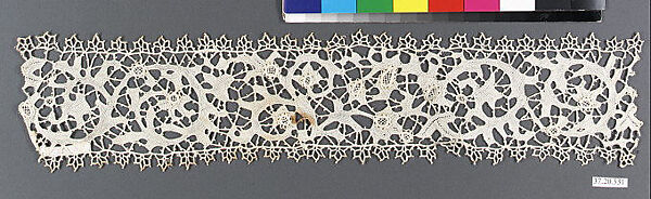 Band fragment, Needle lace, European 