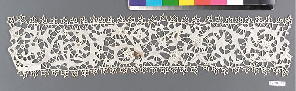 Band fragment, Needle lace, European