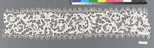 Band fragment, Needle lace, European