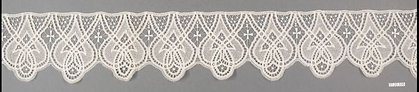 Fragment of lace, Tape and needle lace, British