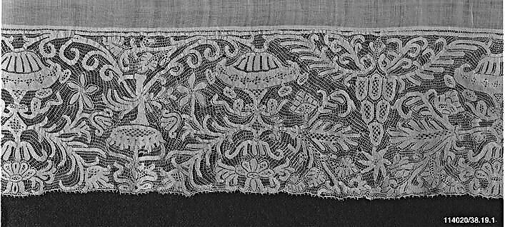 Chalice veil, Linen, needle lace, Italian