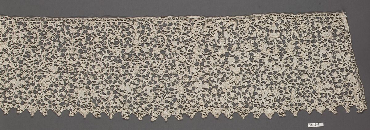Border, Needle lace, Italian, Venice