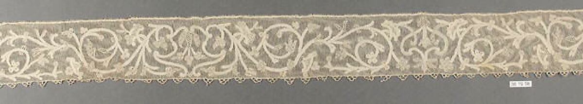 Hebrew ritual lace (one of four), Silk, needle lace, Italian, Burano 