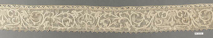 Hebrew ritual lace (one of four), Silk, needle lace, Italian, Burano 