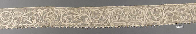 Hebrew ritual lace (one of four), Silk, needle lace, Italian, Burano 