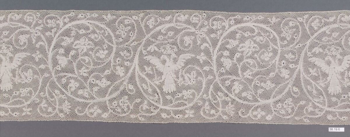 Border, Bobbin lace, possibly Italian