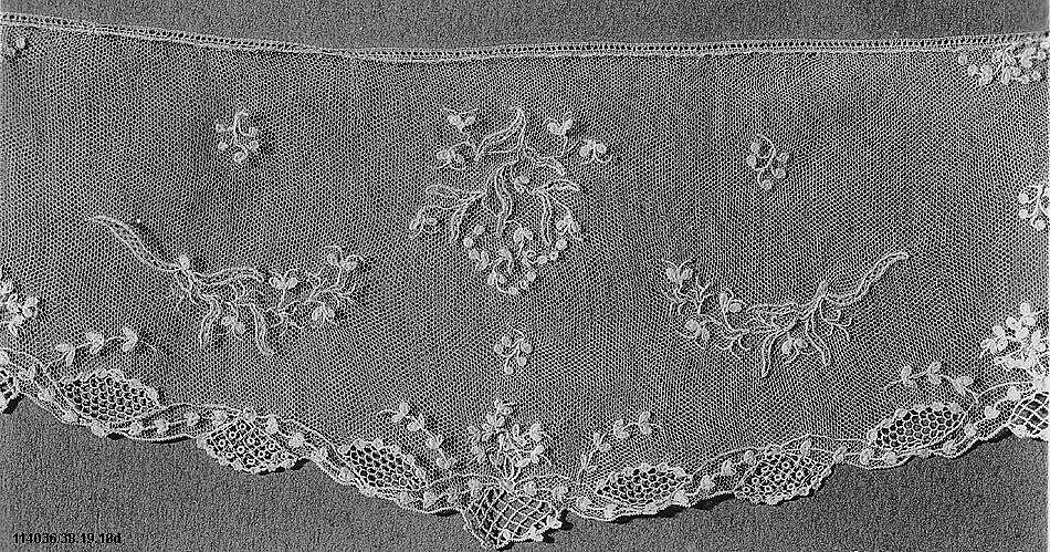 Sleeve ruffle (Engageante) (one of a pair), Needle lace, point d’Alençon, French 