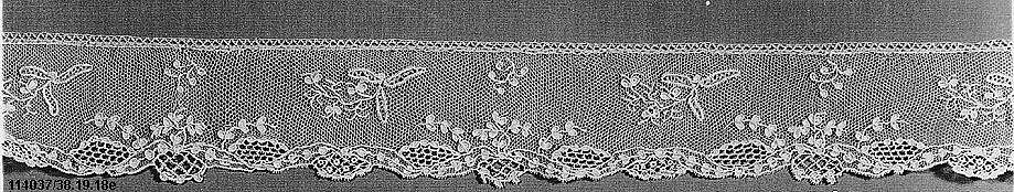 Sleeve ruffle (Engageante) (one of a pair), Needle lace, point d’Alençon, French 