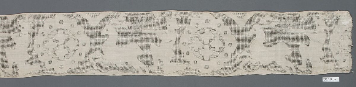 Border, Embroidered net, buratto, German