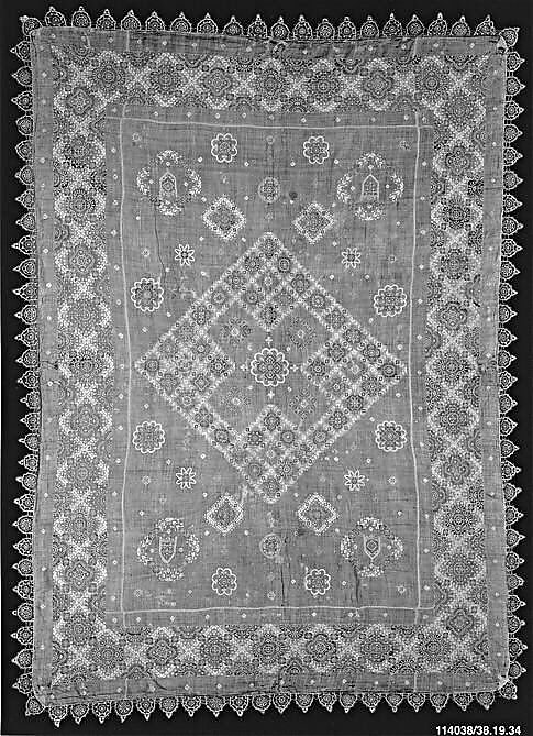 Cover, Linen, cutwork, French 