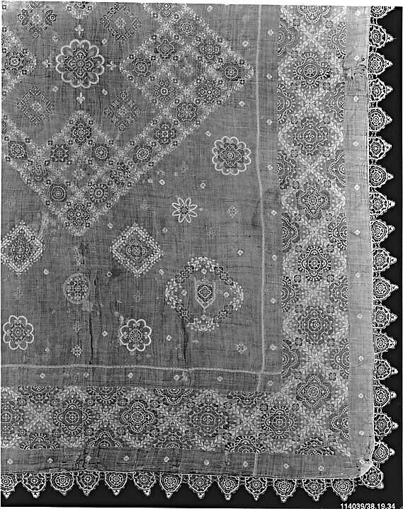 Cover, Linen, cutwork, French