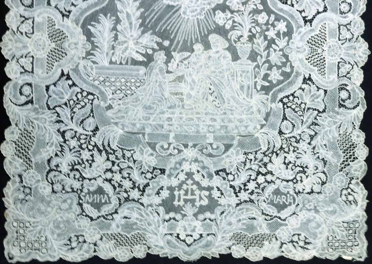 Benediction veil, Bobbin lace, Brussels bobbin lace, Flemish, Brussels