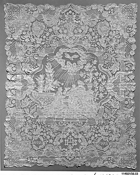 Benediction veil, Bobbin lace, Brussels bobbin lace, Flemish, Brussels