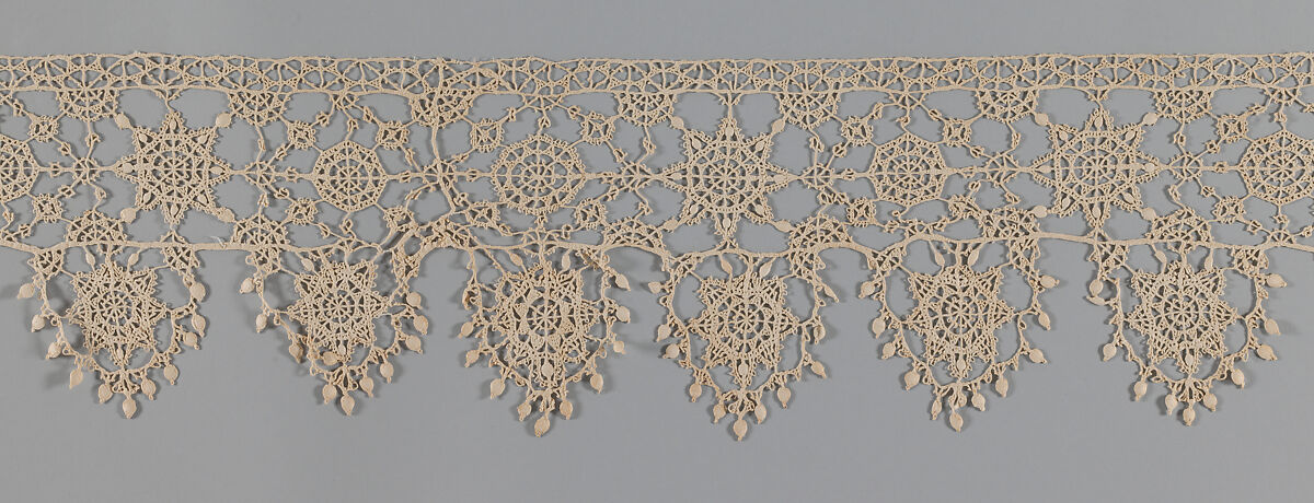 Border, Bobbin lace, Italian, Genoa