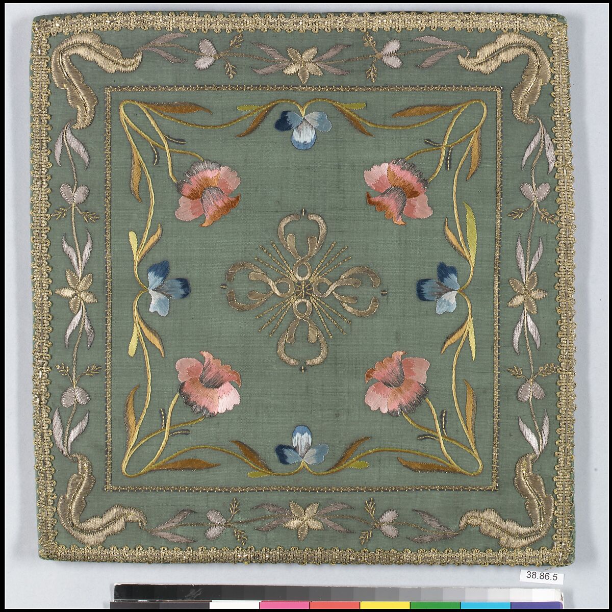 Burse, Silk and metal thread on silk, Chinese, for European market