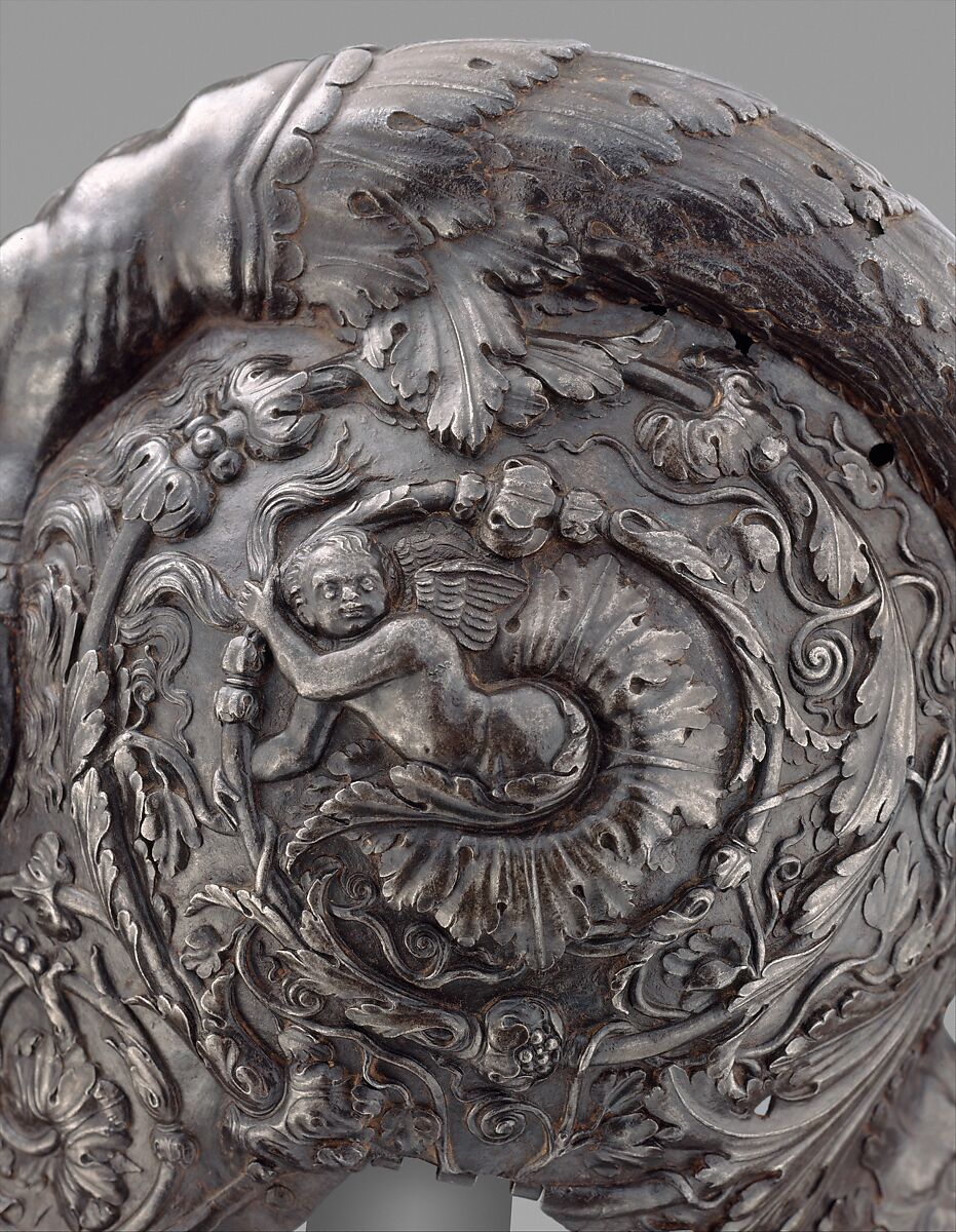 Burgonet, Filippo Negroli (Italian, Milan ca. 1510–1579), Steel, gold, textile, Italian, Milan