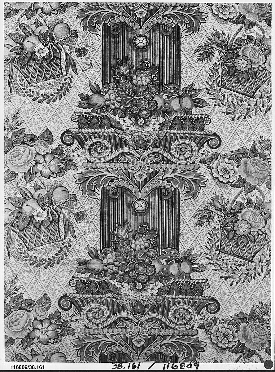 Pillar print textile, Cotton, British