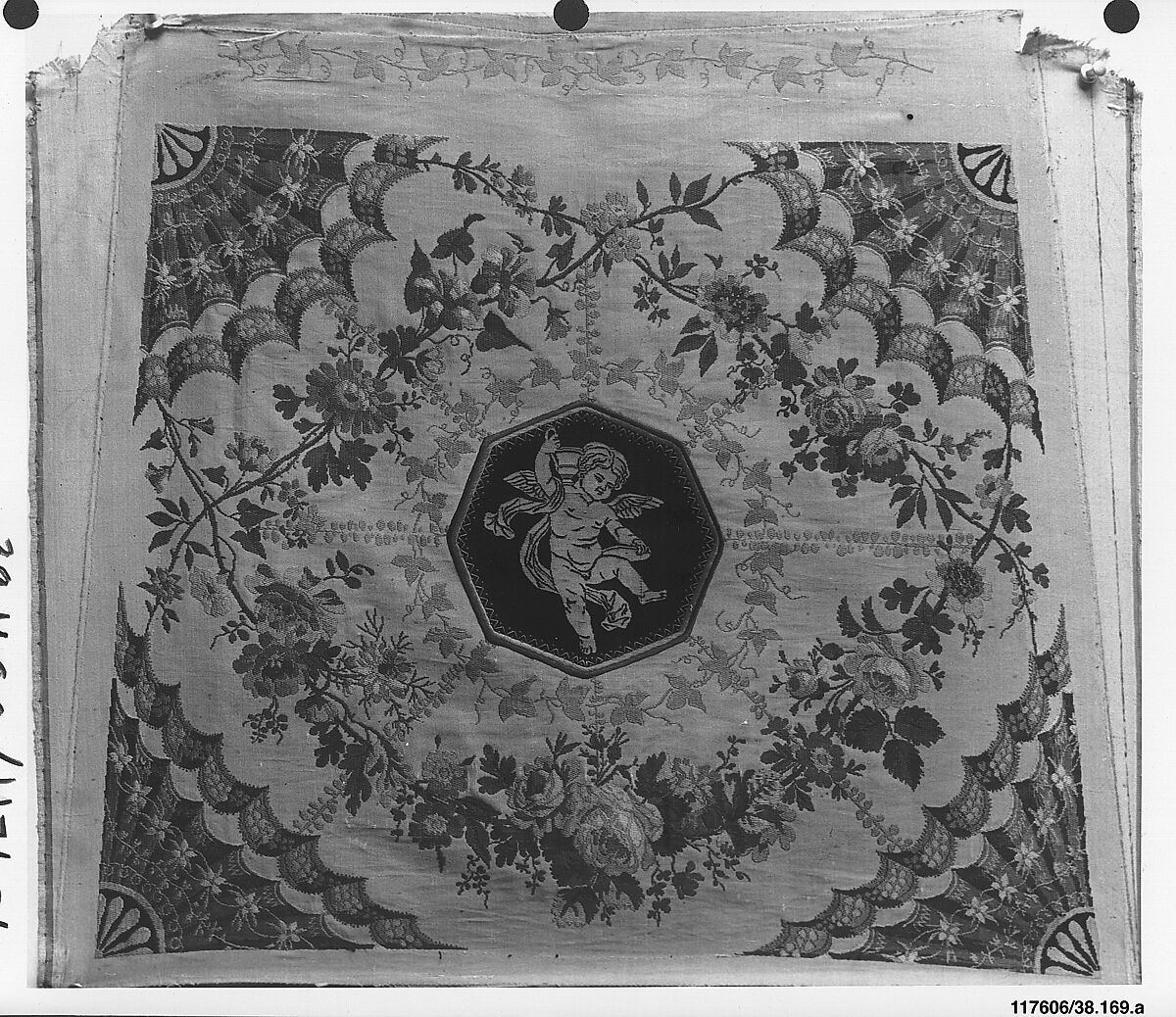Part of a chair cover, Jean Démosthène Dugourc (French, Versailles 1749–1825 Paris), Silk, French, Lyons 