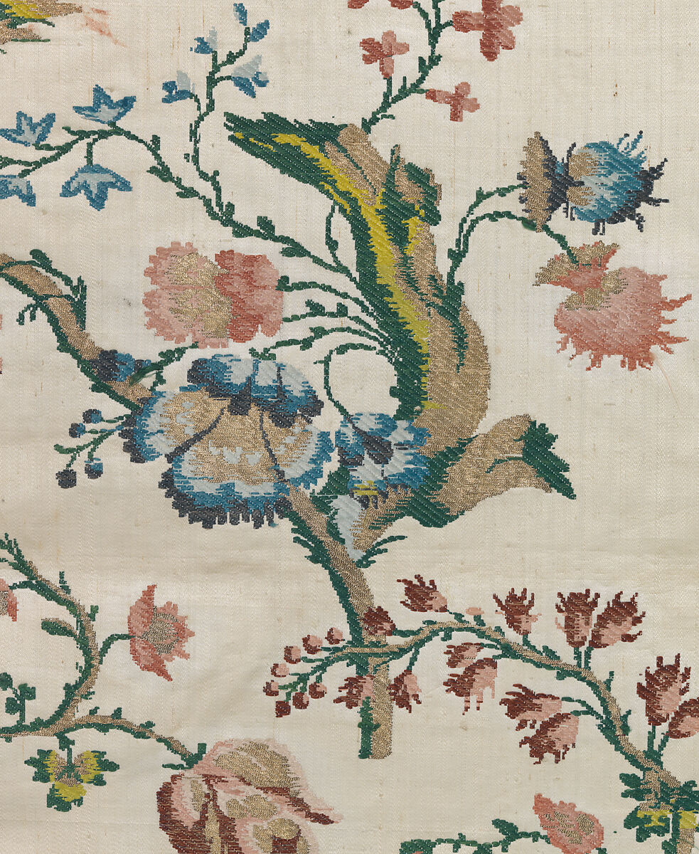 Piece, Silk and metal thread, British, London, Spitalfields