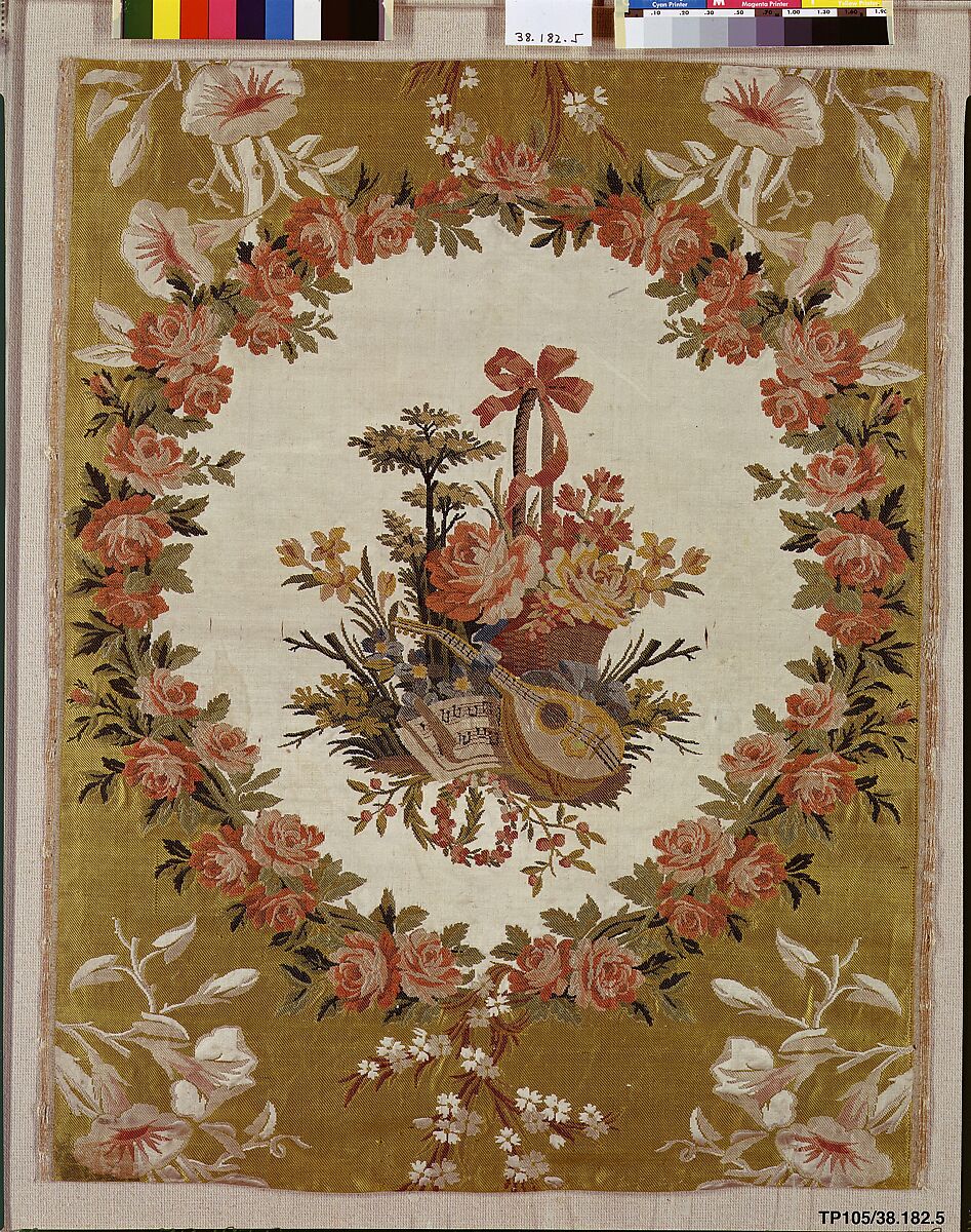 Chair back, Philippe de Lasalle (French, 1723–1804), Silk, French, Lyons 