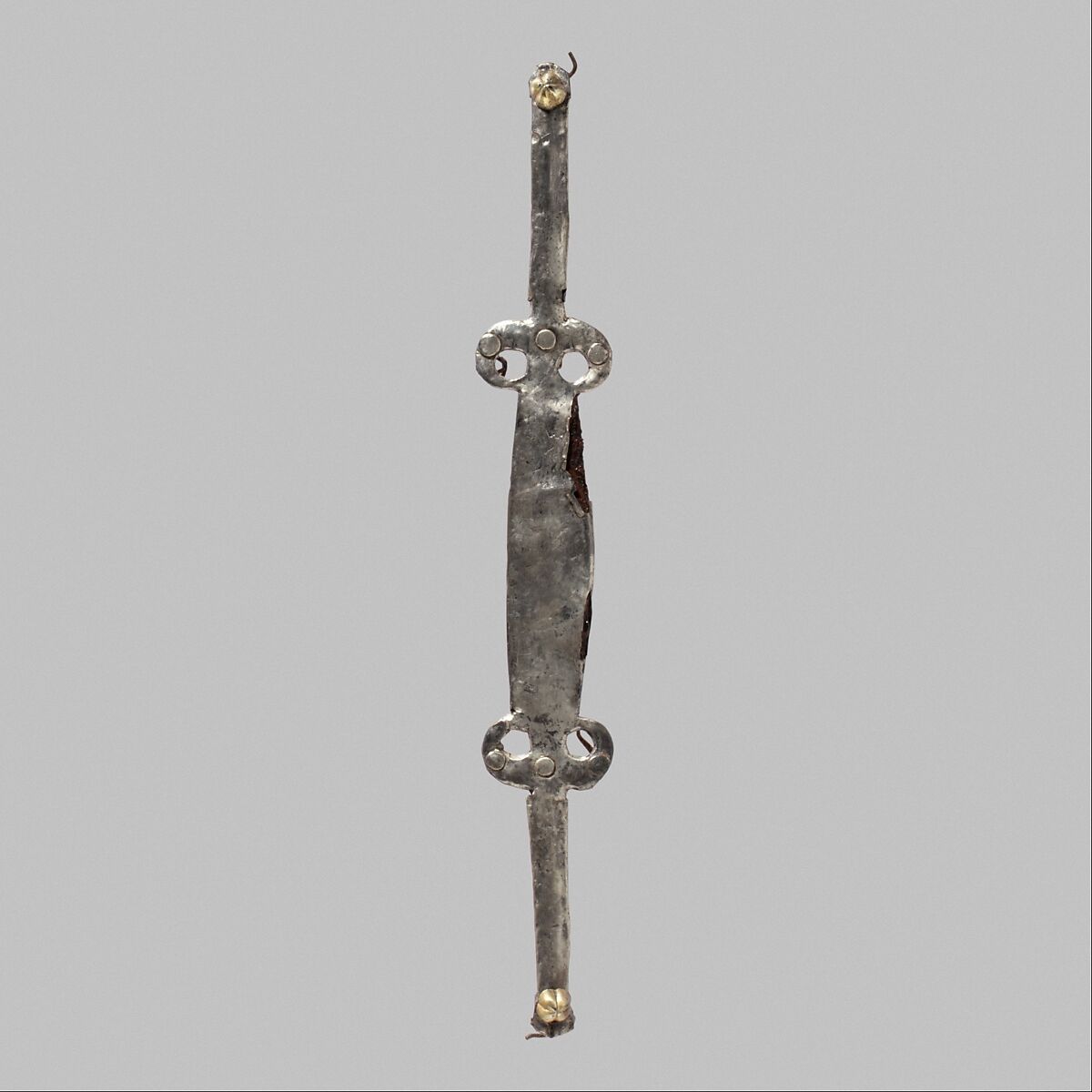 Shield Grip, Iron, silver, Western European, Gallo-Roman (found in Vermand, France) 