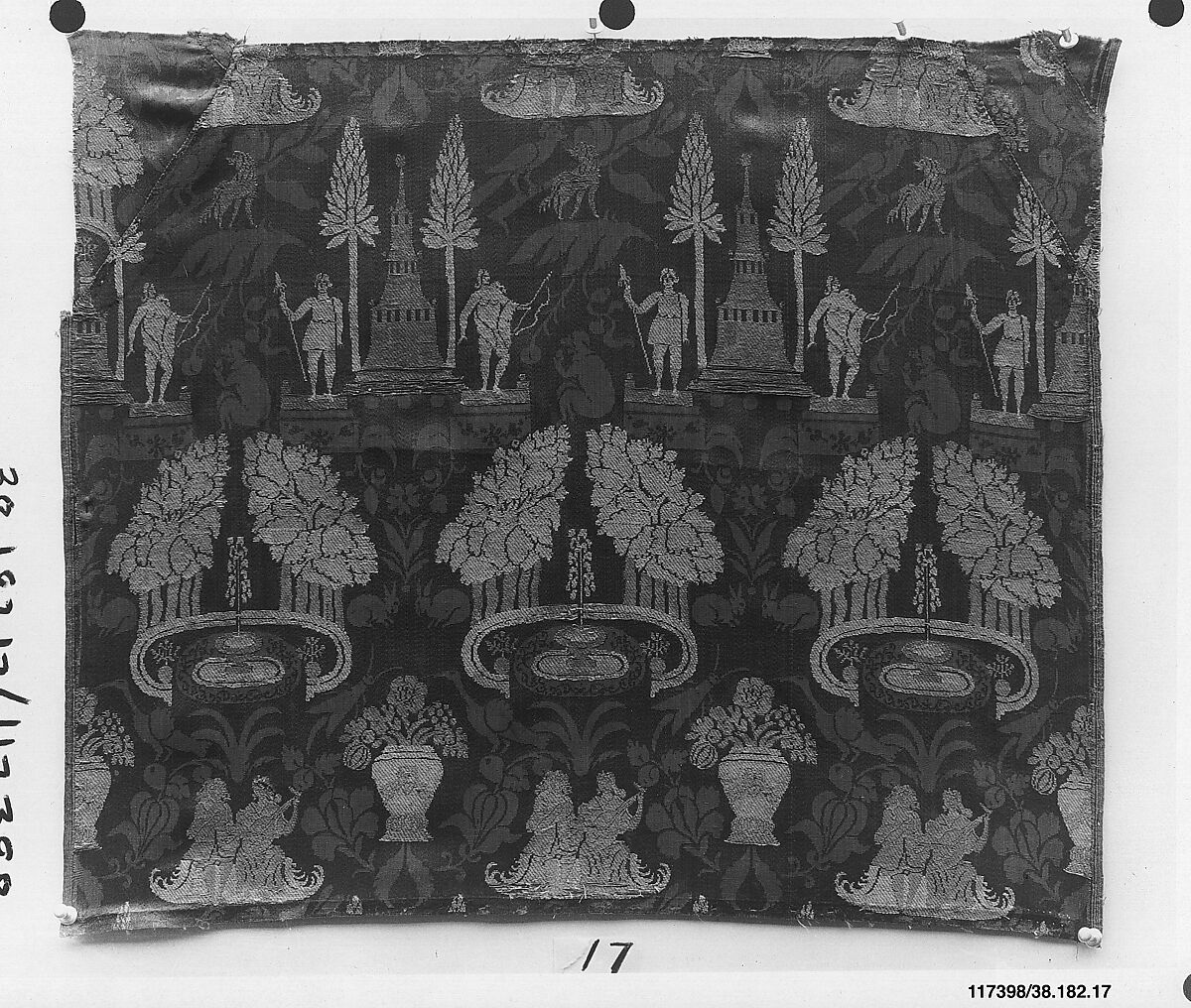Piece, Silk and metal thread, Italian 