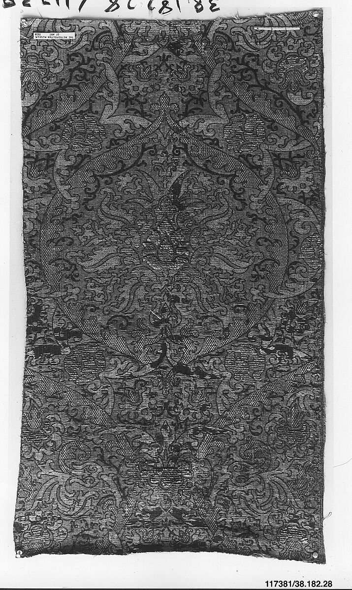 Piece, Silk and silver thread, Spanish 