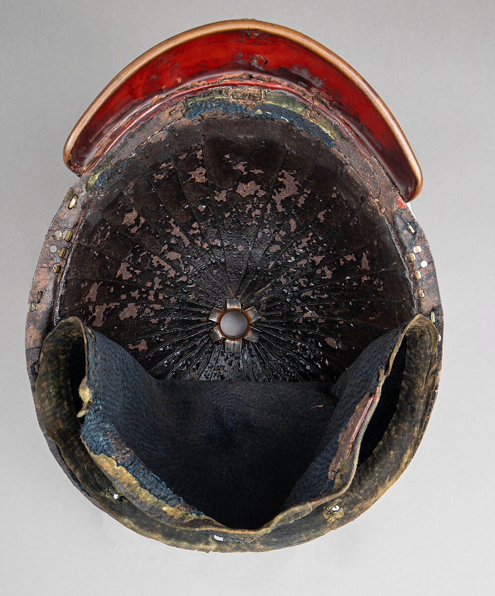 Bowl of a Helmet (<i>Suji Kabuto</i>), Iron, lacquer, copper, gold, Japanese
