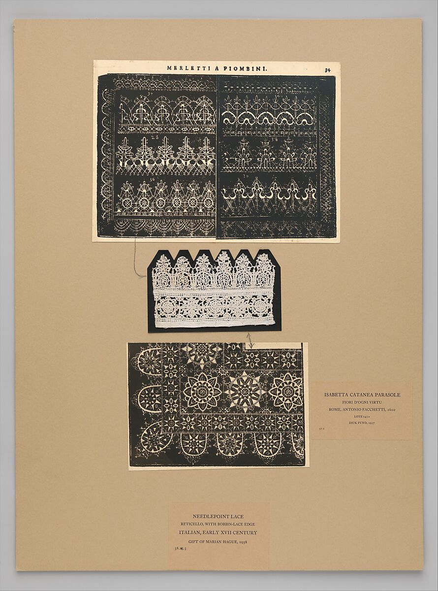 Piece, Bobbin lace, Italian 