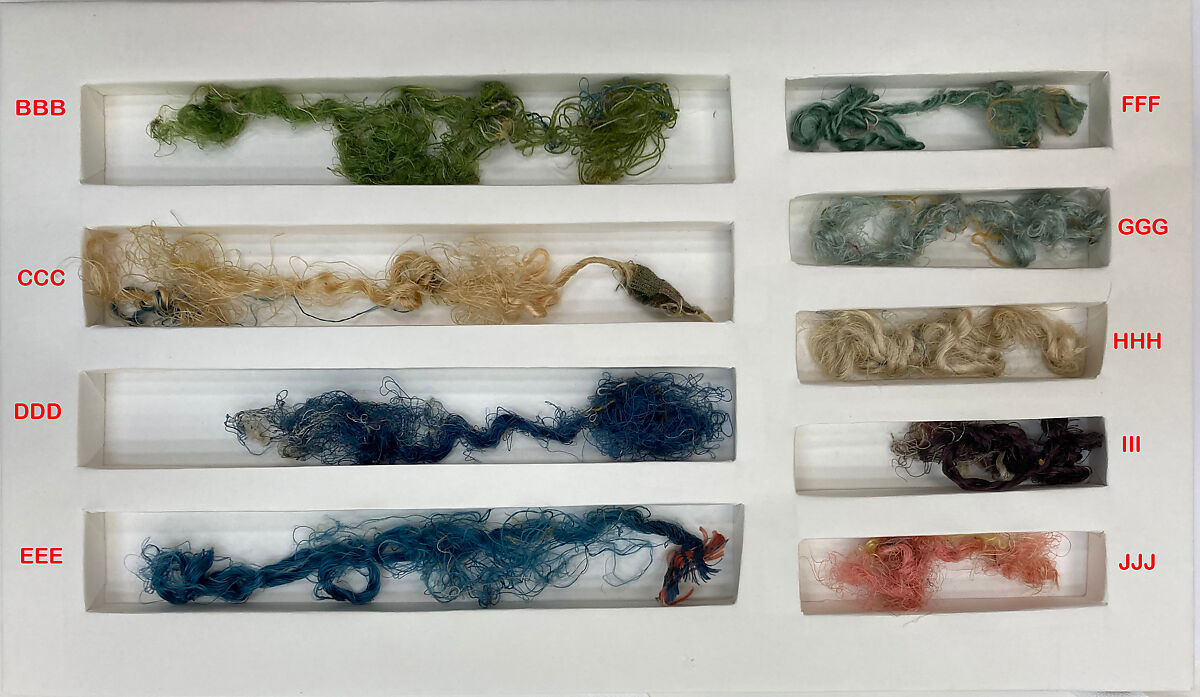 Casket with scenes from the Story of Solomon and the Queen of Sheba, Satin worked with silk and metal thread, seed pearls; tent, satin, couching, Ceylon, detached needlepoint variations, knotted pile, knots, and crochet stitches; needle lace, metal bobbin lace; wood frame, silk lining, carved wooden feet, British