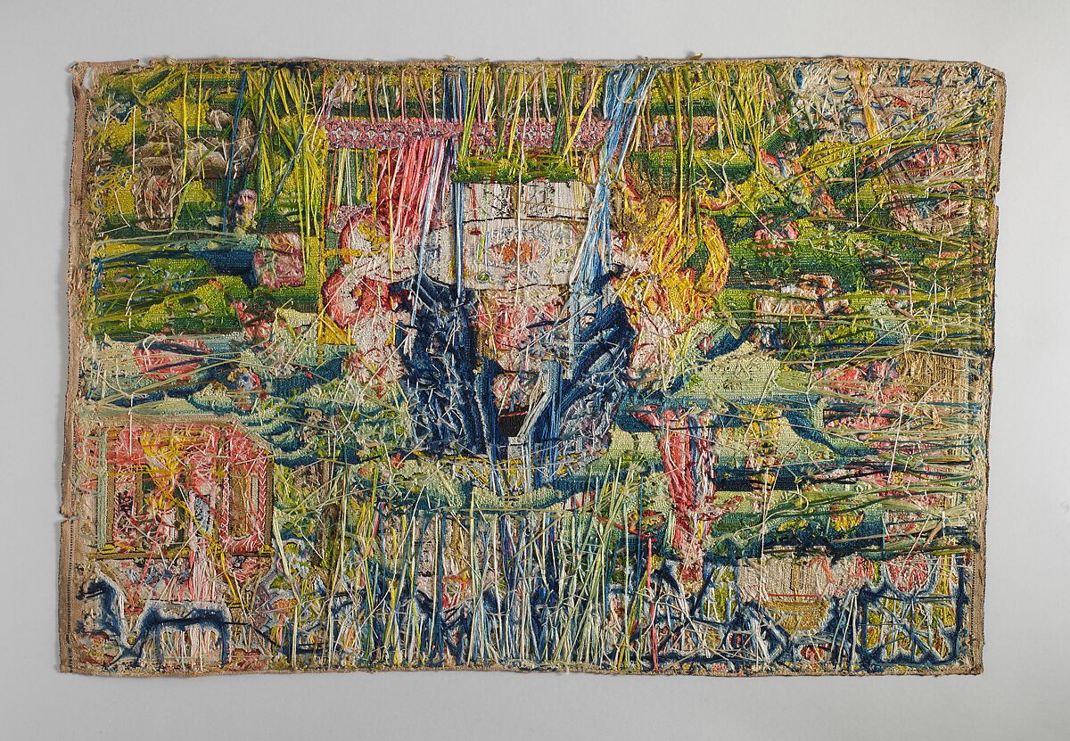 The Story of Samuel, Linen canvas worked with silk and metal thread, seed pearls; tent, couching, and straight stitch, British