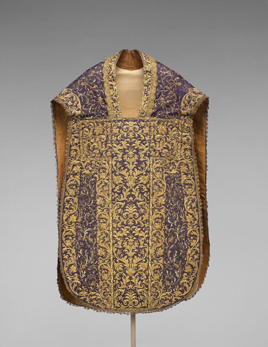Chasuble, Metal thread on silk, Italian