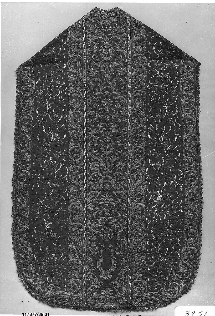 Chasuble, Metal thread on silk, Italian 