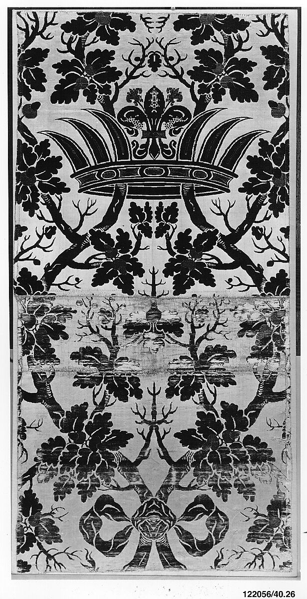 Piece, Silk and metal thread, Italian