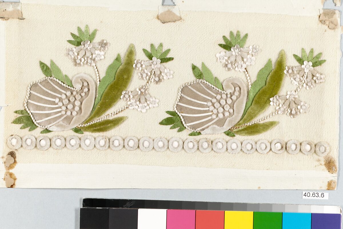 Dress border, Silk, French