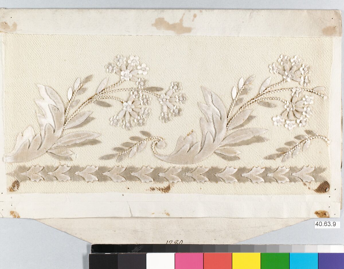 Dress border, Silk, French