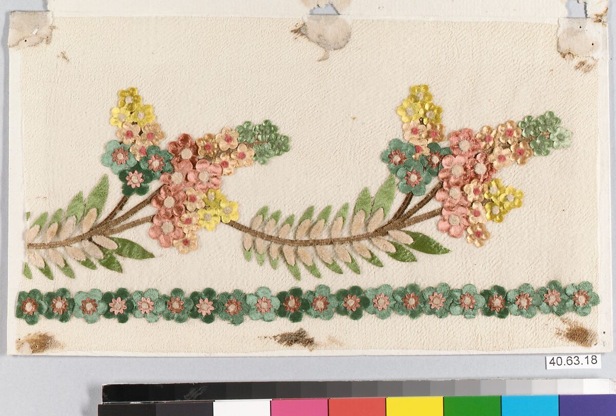 Dress border, Silk, French