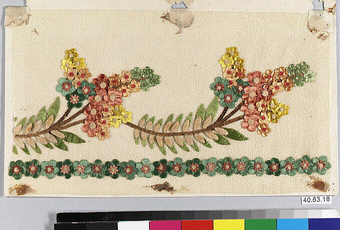 Dress border, Silk, French 