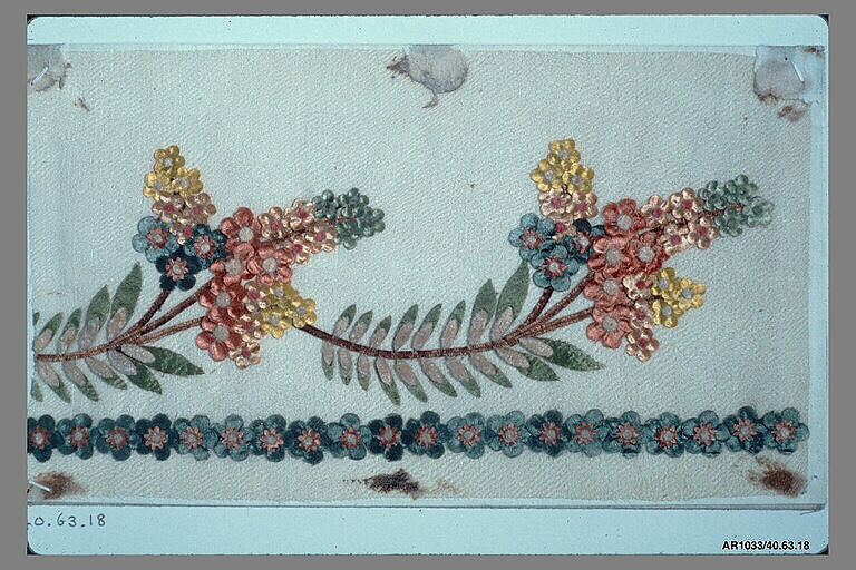 Dress border, Silk, French