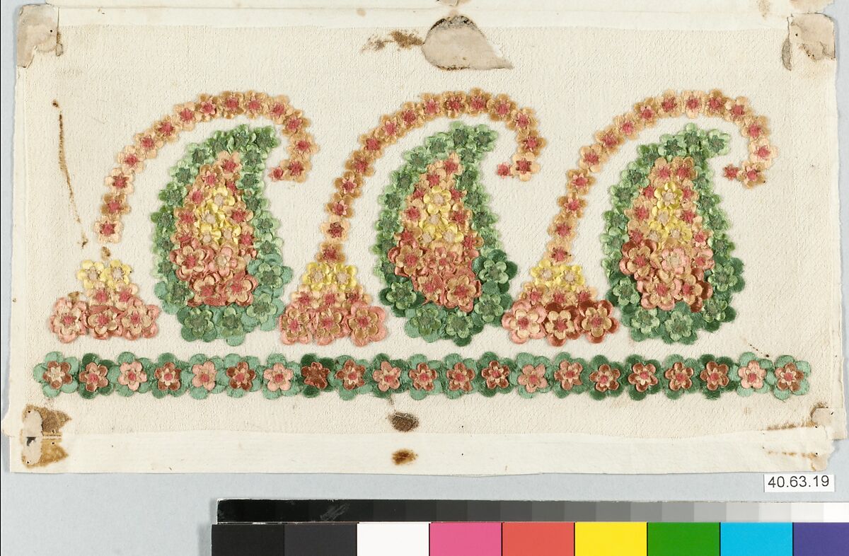 Dress border, Silk, French