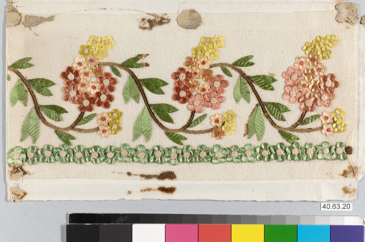 Dress border, Silk, French