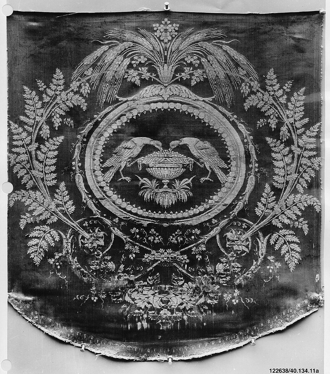 Chair back and seat cover, Silk, French or Italian