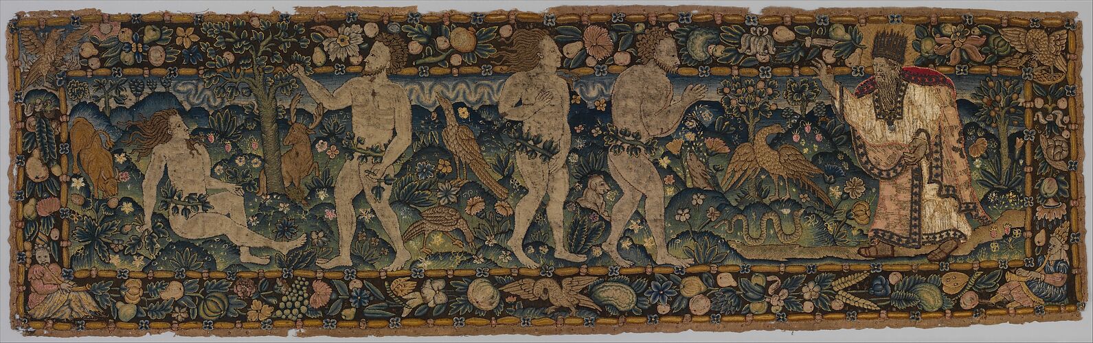 Adam and Eve Making Garments of Leaves; God Admonishing Adam and Eve for their Transgression (one of a set of three)