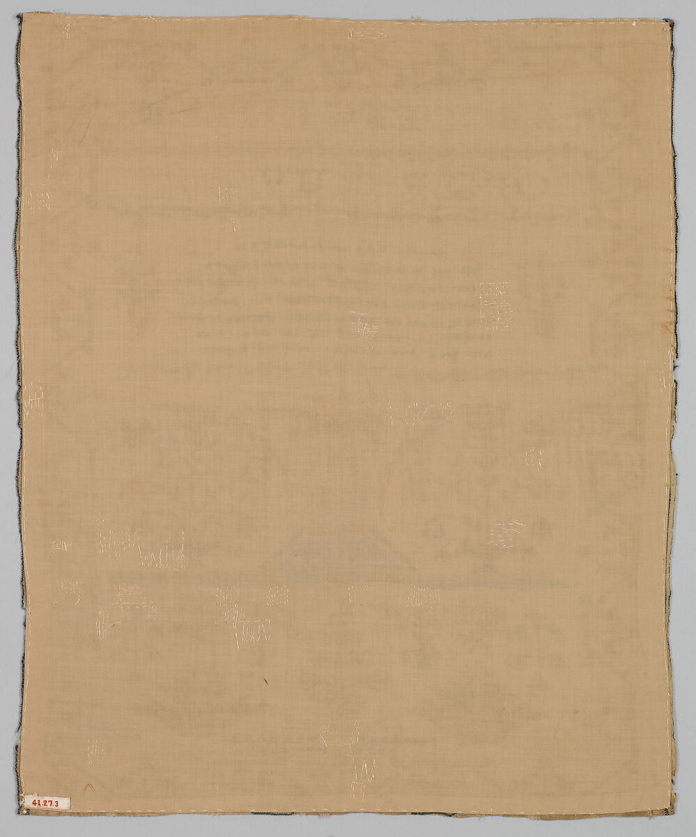 Sampler, Silk on wool, British
